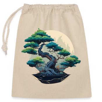 Bonsaï au clair de lune - Sac cadeau en coton avec cordon (25 x 30 cm) - nature - Devant