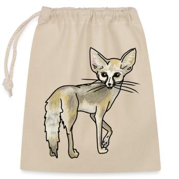 Desert fox Fennec - Closable cotton gift bag (25x30cm) - nature - Front
