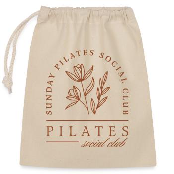 Pilates club studio classe filles boho aesthetic - Sac cadeau en coton avec cordon (25 x 30 cm) - nature - Devant