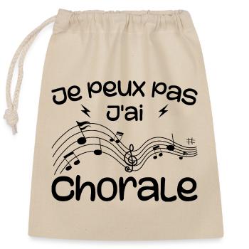 Je Peux Pas J'ai Chorale - Sac cadeau en coton avec cordon (25 x 30 cm) - nature - Devant