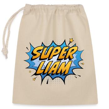Super Liam - Verschließbarer Geschenkbeutel aus Baumwolle (25x30cm) - Natur - Vorne