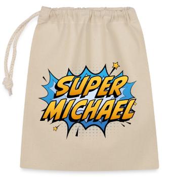 Super Michael - Sac cadeau en coton avec cordon (25 x 30 cm) - nature - Devant