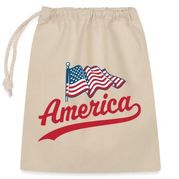 America Flag - Closable cotton gift bag (25x30cm) - nature - Front