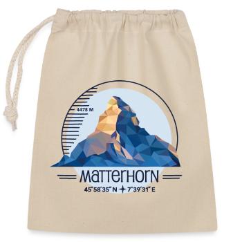 Matterhorn Wandern Wanderung Zermatt Souvenir - Verschließbarer Geschenkbeutel aus Baumwolle (25x30cm) - Natur - Vorne