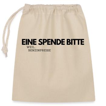 Eine Spende bitte - Verschließbarer Geschenkbeutel aus Baumwolle (25x30cm) - Natur - Vorne