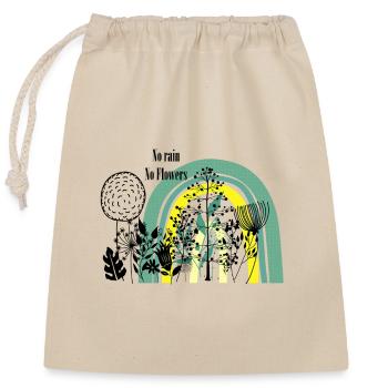 Pas de pluie pas de fleurs - T-shirt - Sac cadeau en coton avec cordon (25 x 30 cm) - nature - Devant
