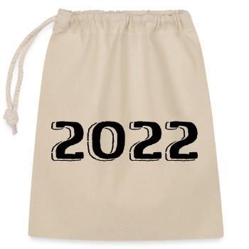 Jahrgang 2022 geboren Geburtstag Retro 2022 - Verschließbarer Geschenkbeutel aus Baumwolle (25x30cm) - Natur - Vorne