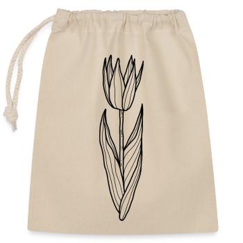 Tulipe fleurie - Sac cadeau en coton avec cordon (25 x 30 cm) - nature - Devant
