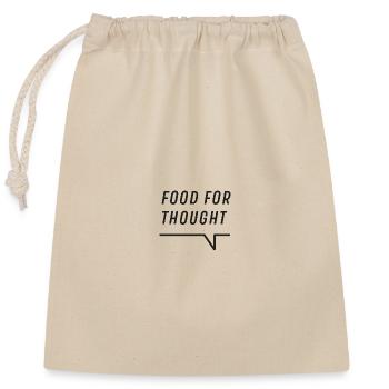 Food for thought - Closable cotton gift bag (25x30cm) - nature - Front