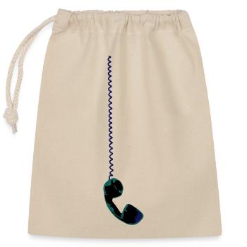 phone - Closable cotton gift bag (25x30cm) - nature - Front