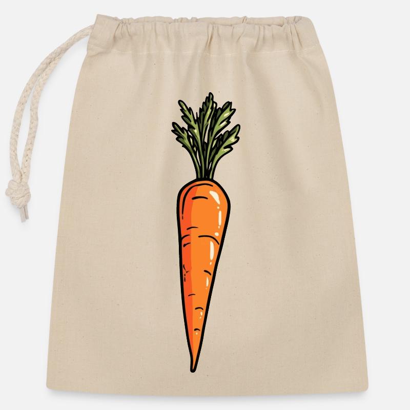 Carrot - Closable cotton gift bag (25x30cm) - nature