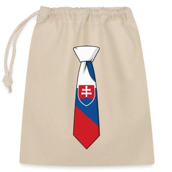 Slovakia Tie – Flaggendesign - Verschließbarer Geschenkbeutel aus Baumwolle (25x30cm) - Natur - Vorne