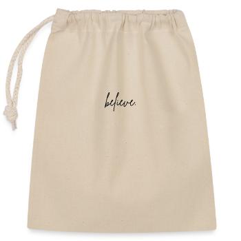 believe - Closable cotton gift bag (25x30cm) - nature - Front