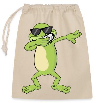 Frosch Dabbing Dab Geschenk - Verschließbarer Geschenkbeutel aus Baumwolle (25x30cm) - Natur - Vorne