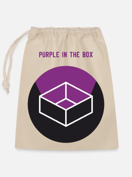 purple in the box - Verschließbarer Geschenkbeutel aus Baumwolle (25x30cm) - Natur