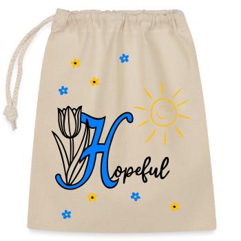 Hopeful, Christian - Closable cotton gift bag (25x30cm) - nature - Front