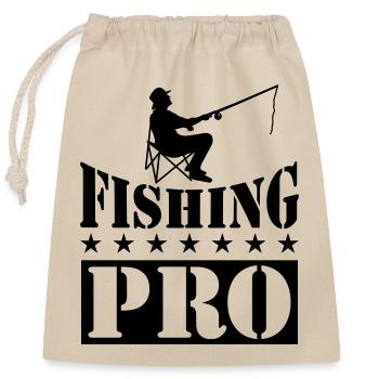 Pro de la pêche - Sac cadeau en coton avec cordon (25 x 30 cm) - nature - Devant