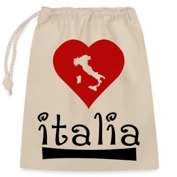 Italia - Sac cadeau en coton avec cordon (25 x 30 cm) - nature - Devant