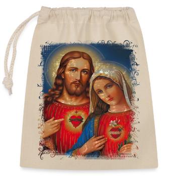 Heilige Maria Maria Madonna Mariana Jungfrau Maria Heilige - Verschließbarer Geschenkbeutel aus Baumwolle (25x30cm) - Natur - Vorne