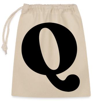 Letter Q - Closable cotton gift bag (25x30cm) - nature - Front