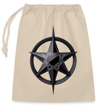 Pentagram Black Black Magic Summoning - Closable cotton gift bag (25x30cm) - nature - Front