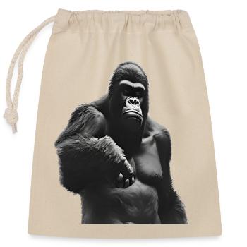 König des Dschungels - Gorilla - Verschließbarer Geschenkbeutel aus Baumwolle (25x30cm) - Natur - Vorne