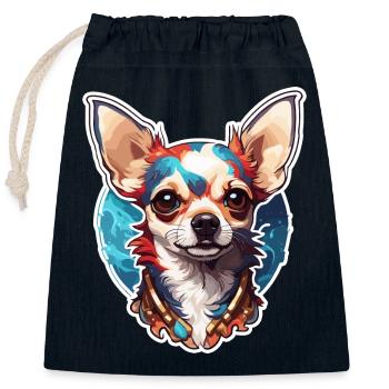 Chihuahua / kleiner Hund / Tier / winzig / Rasse - Verschließbarer Geschenkbeutel aus Baumwolle (25x30cm) - Navy - Vorne