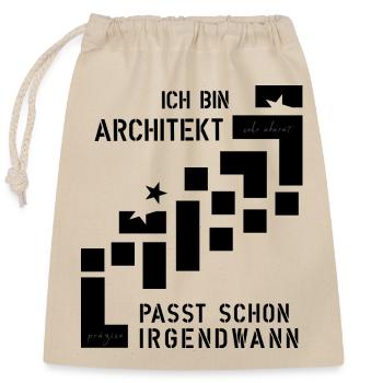 Architecte - Sac cadeau en coton avec cordon (25 x 30 cm) - nature - Devant