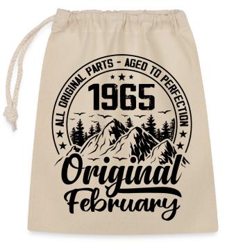 1965 February Original: 59 Years Birthday Gift - Closable cotton gift bag (25x30cm) - nature - Front