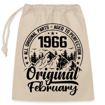 1966 February Original: 58 Years Birthday Gift - Closable cotton gift bag (25x30cm) - nature - Front