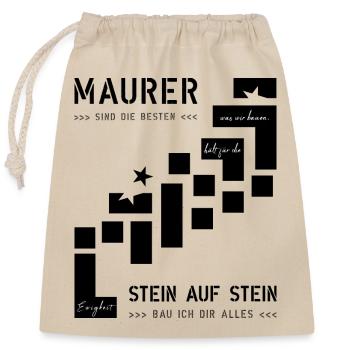 Maurer Hochbau Steinmetz - Sac cadeau en coton avec cordon (25 x 30 cm) - nature - Devant