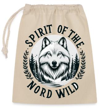 Spirit of the Wolf - Closable cotton gift bag (25x30cm) - nature - Front