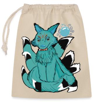 Hoshi no tama de Kitsune - Verschließbarer Geschenkbeutel aus Baumwolle (25x30cm) - Natur - Vorne