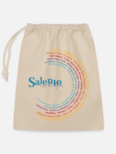 Salento T-shirt - Verschließbarer Geschenkbeutel aus Baumwolle (25x30cm) - Natur