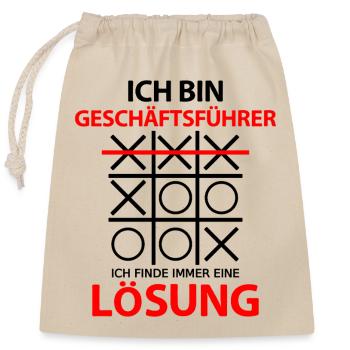 Geschäftsführer Lustiger Spruch Sprüche Witzig - Verschließbarer Geschenkbeutel aus Baumwolle (25x30cm) - Natur - Vorne