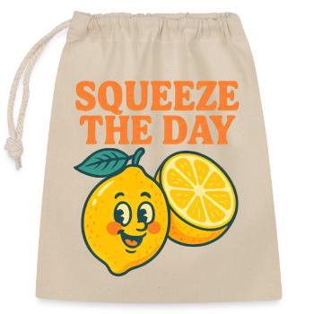 Lemon Summer Fruit Citrus Vintage - Closable cotton gift bag (25x30cm) - nature - Front