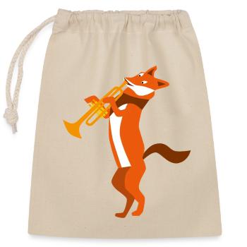 Renard à la trompette, peinture abstracte sauvage - Sac cadeau en coton avec cordon (25 x 30 cm) - nature - Devant