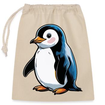 Comic Penguin Blue Tone - Closable cotton gift bag (25x30cm) - nature - Front