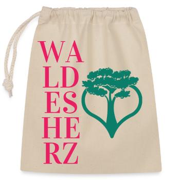 Waldesherz - Wortschätze - vergessene Wörter - Verschließbarer Geschenkbeutel aus Baumwolle (25x30cm) - Natur - Vorne