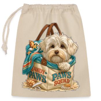 Petit de plage de l’équipe Sandy Paws - Sac cadeau en coton avec cordon (25 x 30 cm) - nature - Devant