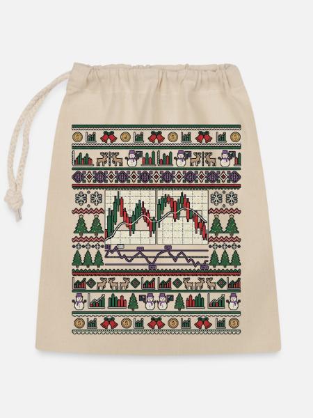 Weihnachten Trading Strickdesign - Verschließbarer Geschenkbeutel aus Baumwolle (25x30cm) - Natur