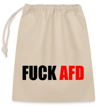 Fuck afd - Verschließbarer Geschenkbeutel aus Baumwolle (25x30cm) - Natur - Vorne