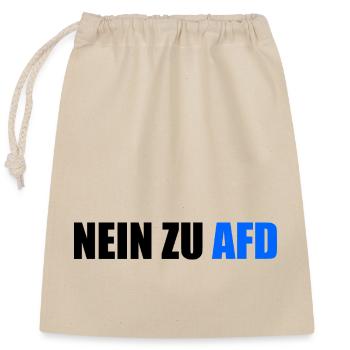 No to afd - Closable cotton gift bag (25x30cm) - nature - Front