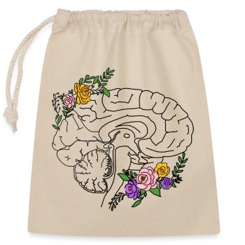 Flower Brain - Neuroscientist - Verschließbarer Geschenkbeutel aus Baumwolle (25x30cm) - Natur - Vorne