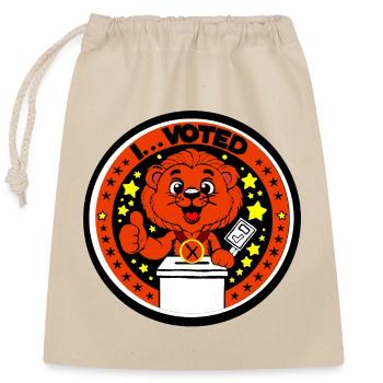 I... Voted - Closable cotton gift bag (25x30cm) - nature - Front