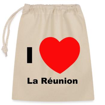 Ich liebe La Réunion - Verschließbarer Geschenkbeutel aus Baumwolle (25x30cm) - Natur - Vorne