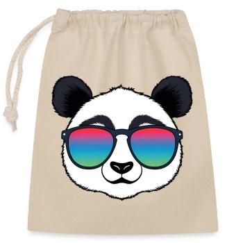 Panda Rainbow Sunglasses - Closable cotton gift bag (25x30cm) - nature - Front
