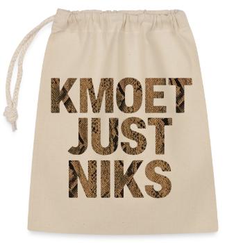 Kamoet just nothing, Dialecte anversois Chemises - Sac cadeau en coton avec cordon (25 x 30 cm) - nature - Devant