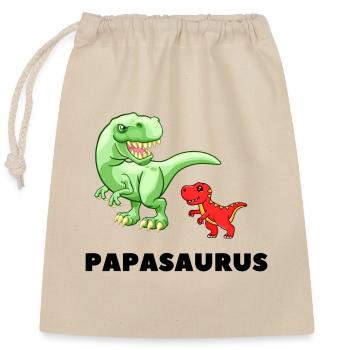 Papa Father Birth Paternity Papasaurus - Closable cotton gift bag (25x30cm) - nature - Front
