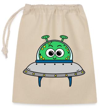 UFO - Closable cotton gift bag (25x30cm) - nature - Front